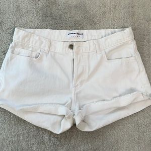 American Apparel White Jean Shorts